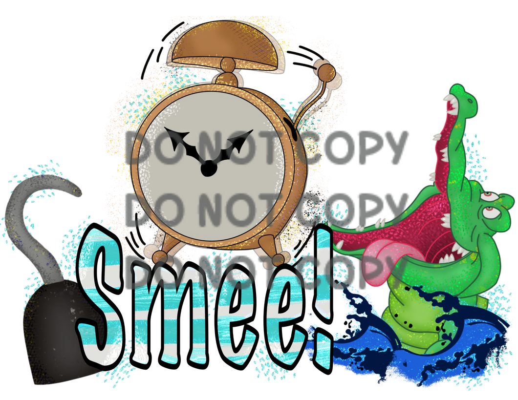 Smee! Tic Toc Clock Crock Halloween Sublimation Transfer