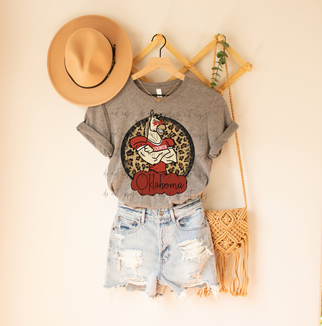Oklahoma Leopard Circle TRANSFER
