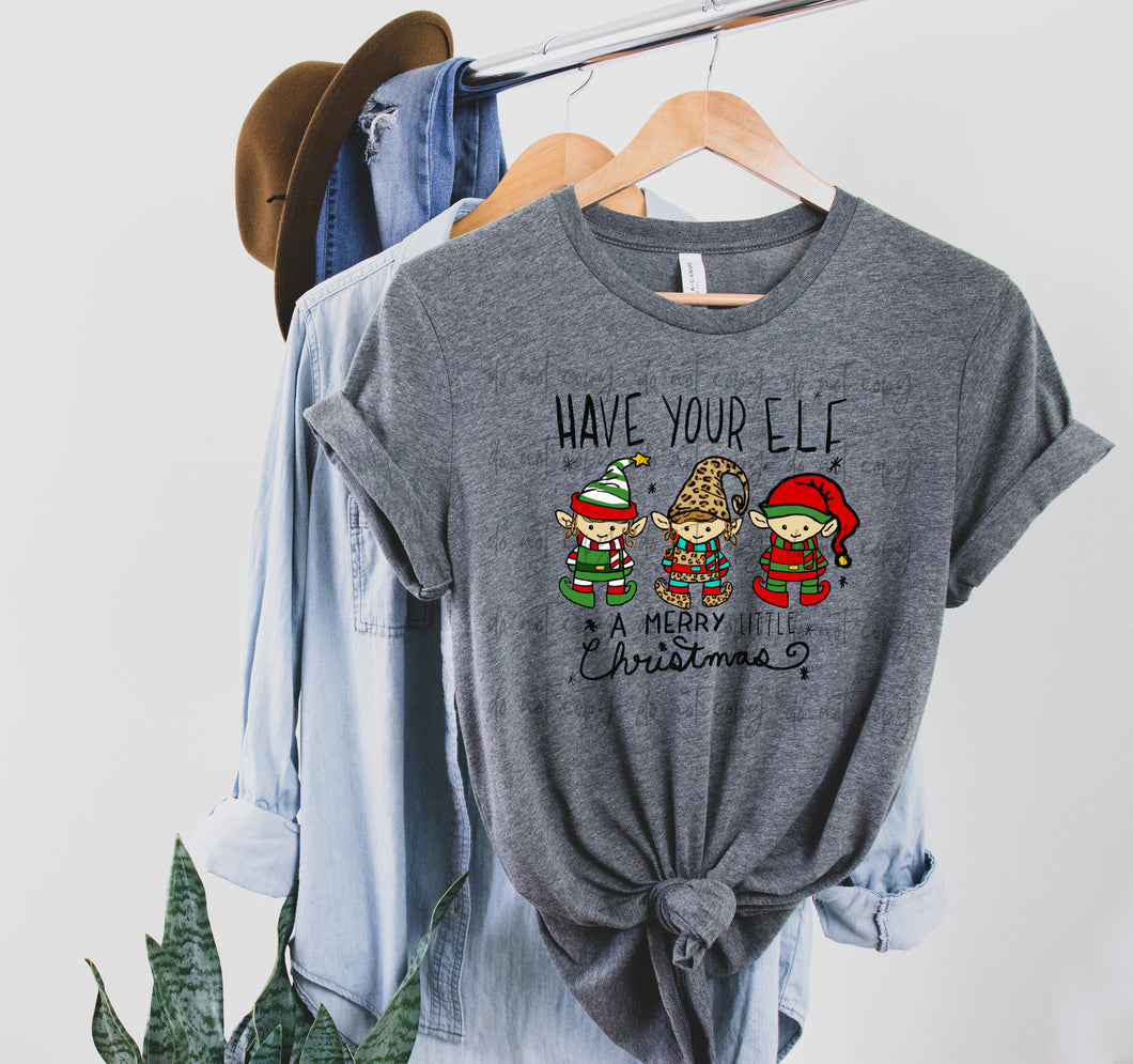 Elf Christmas Leopard TRANSFER
