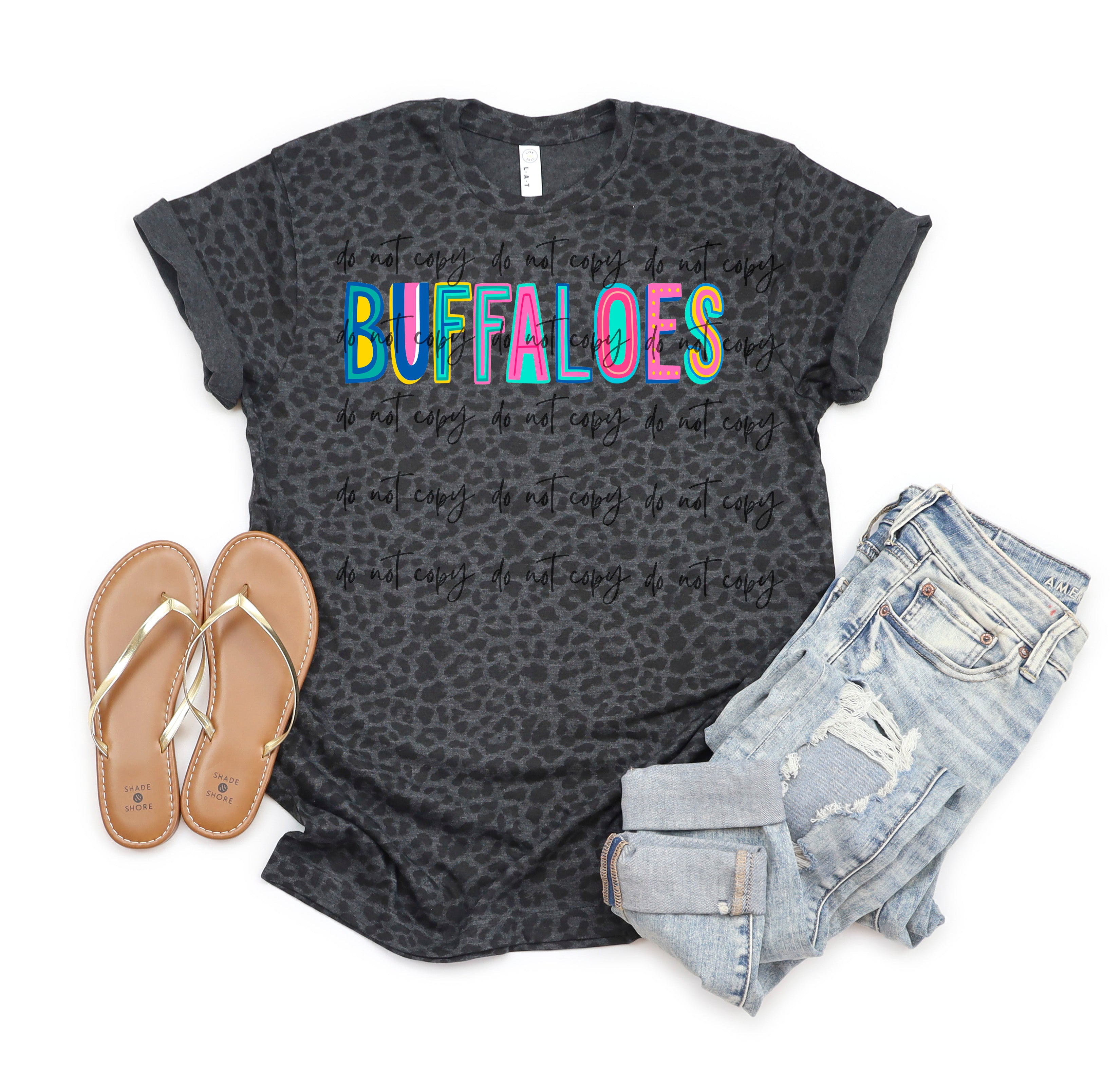 Buffaloes Colorful Doodle TRANSFER – Sassy Sublimation & Screen Prints