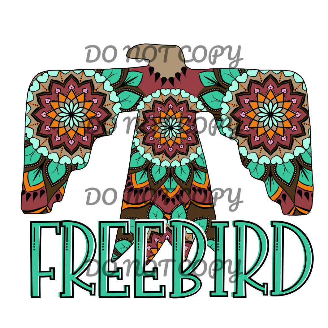 Teal Freebird Sublimation Transfer