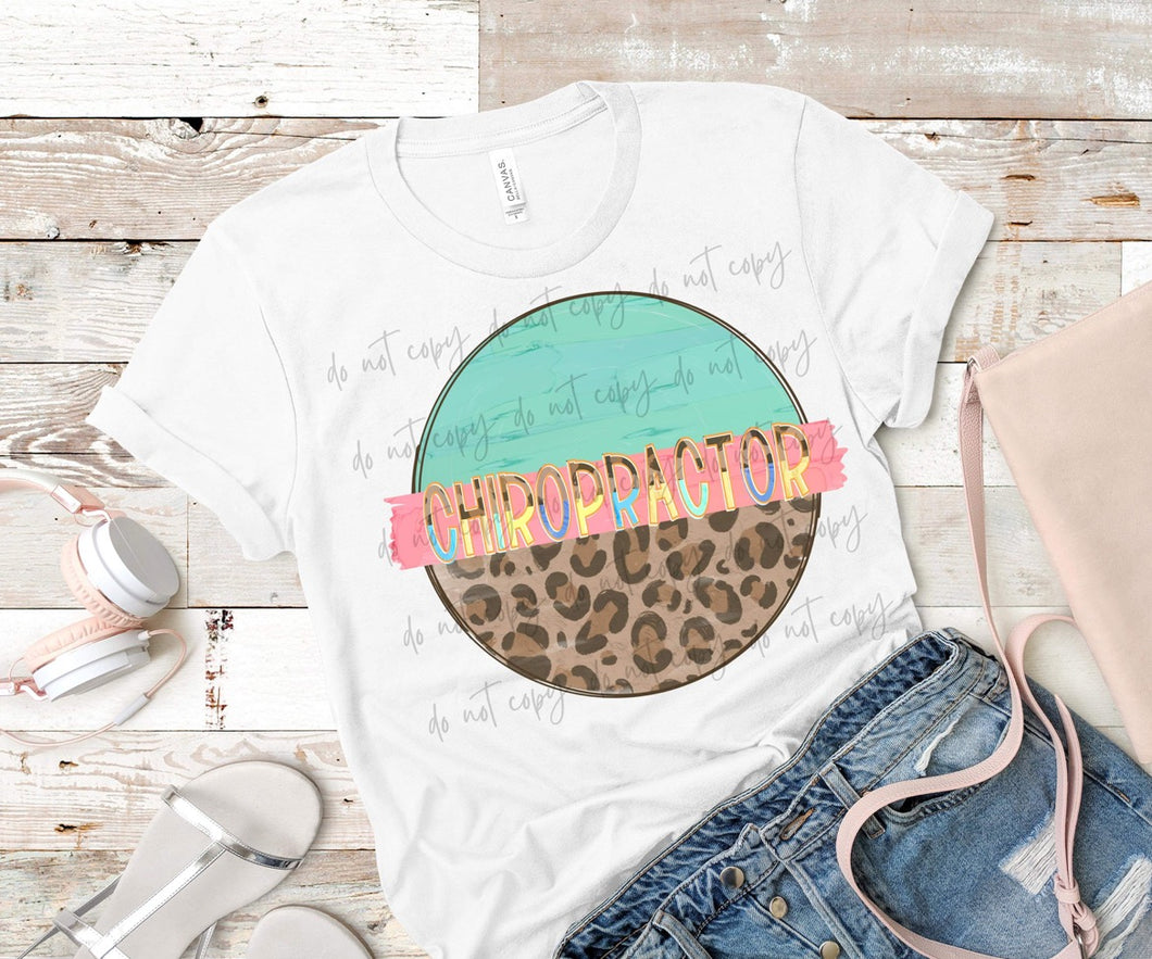 Chiropractor Leopard Color Circle TRANSFER