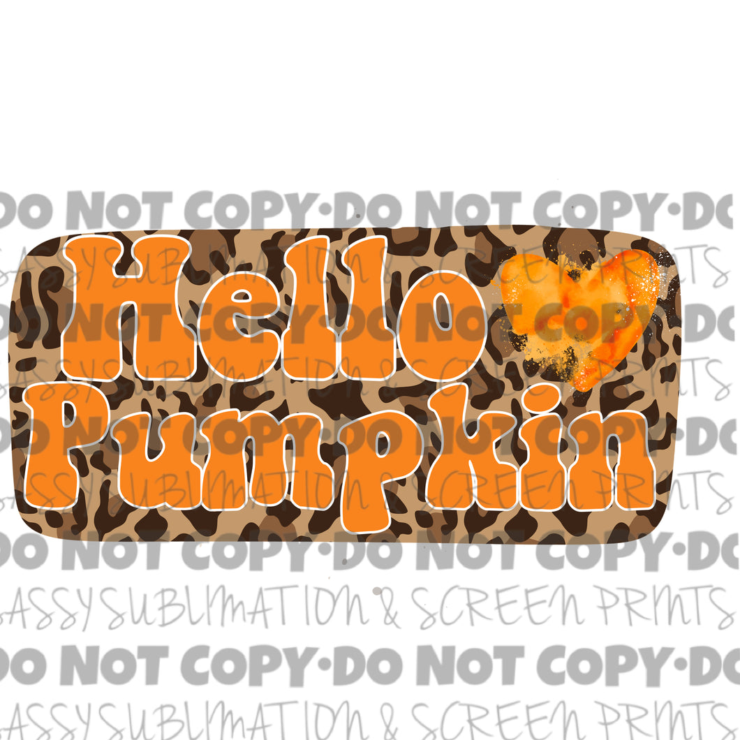 Leopard Hello Pumpkin Heart Sublimation Transfer