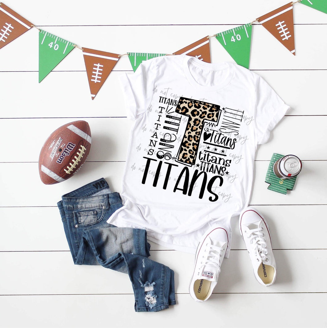 Titans Leopard Typography TRANSFER