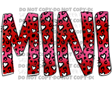 Load image into Gallery viewer, Mini Pink Red Leopard Heart Doodle TRANSFER
