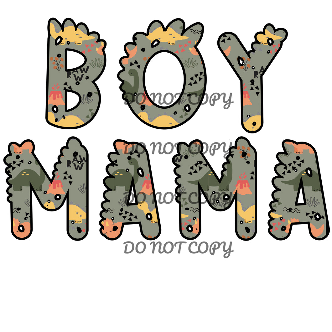 Boy Mama Dinos No Splat Sublimation Transfer