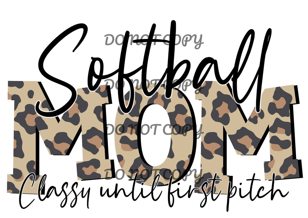 Leopard Softball Mom Sublimation Transfer