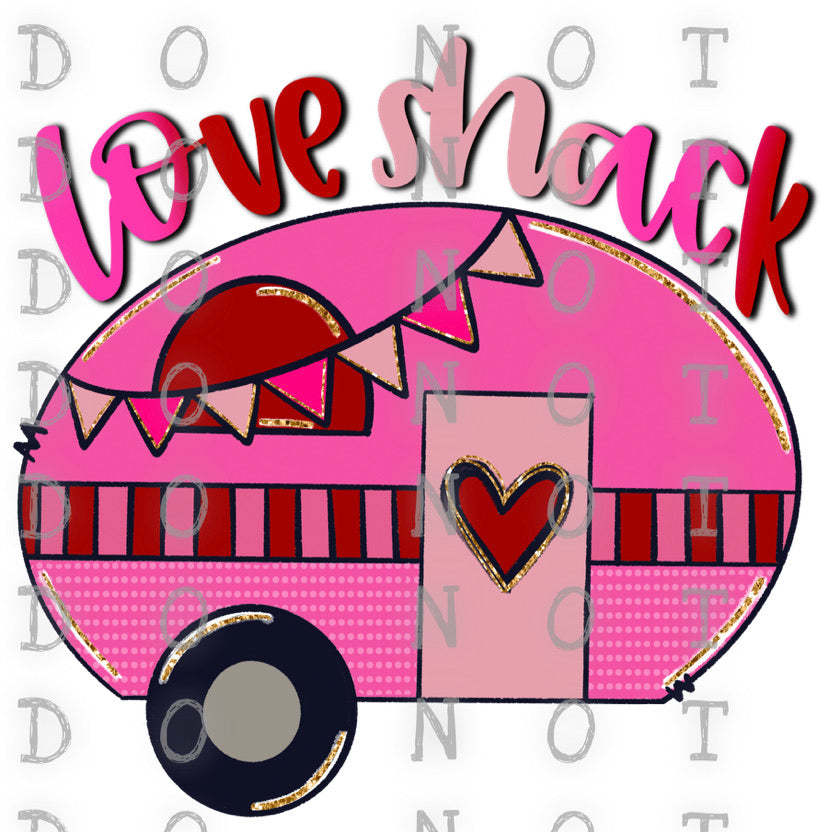 Love Shack RV Sublimation Transfer