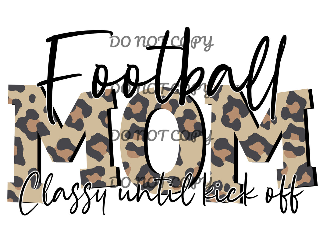 Leopard Football Mom Sublimation Transfer