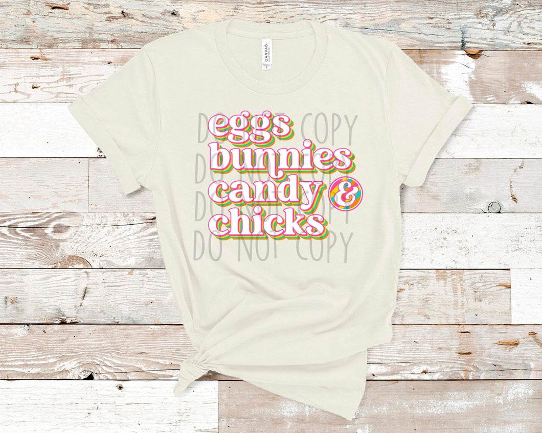 Eggs Bunnies Candy & Chicks TRANSFER