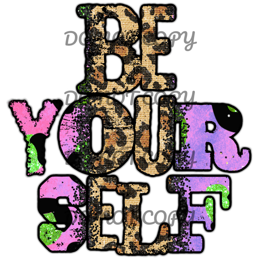 Be Yourself leopard purple Sublimation Transfer