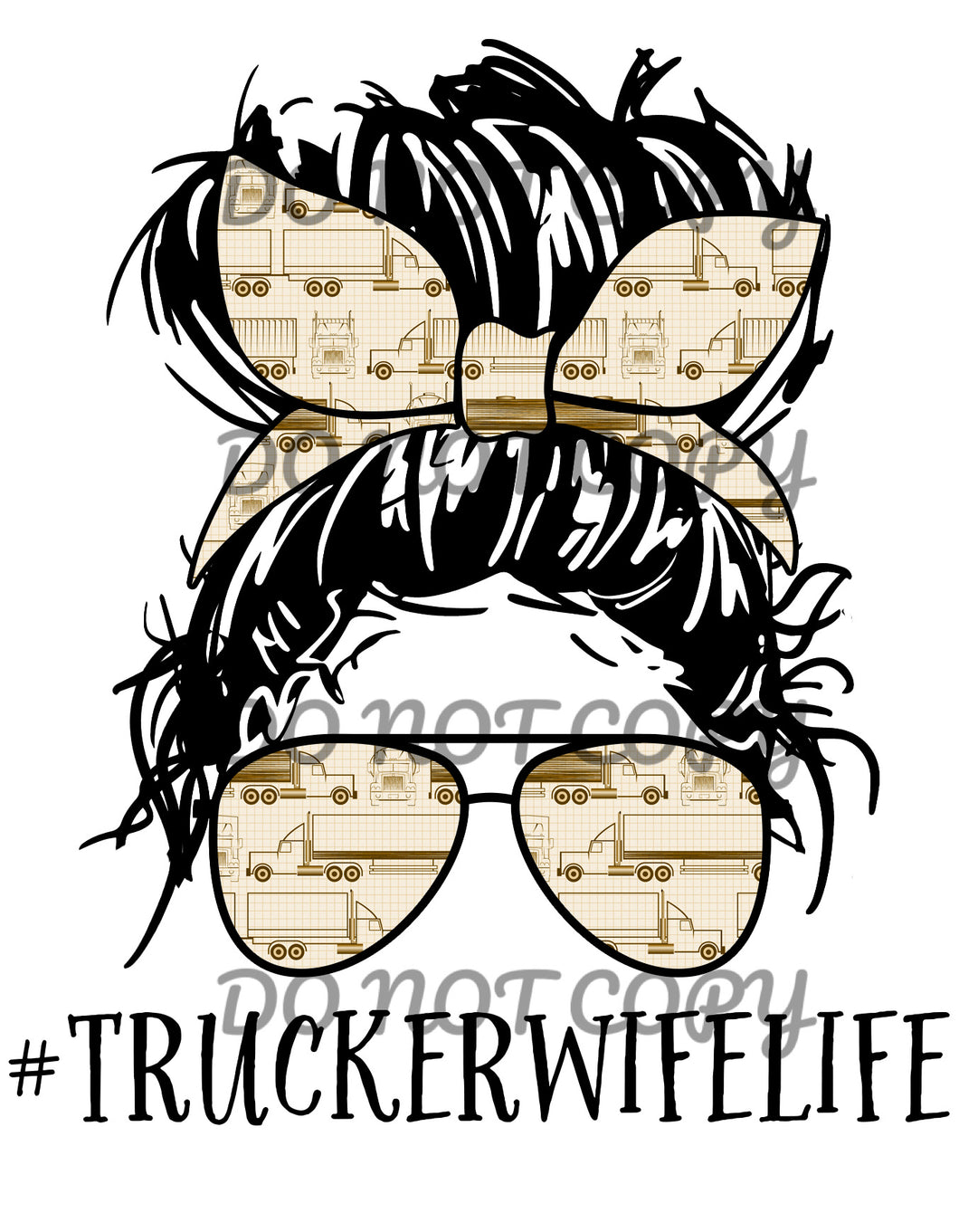 Trucker Wife Life Sublimation Transfer