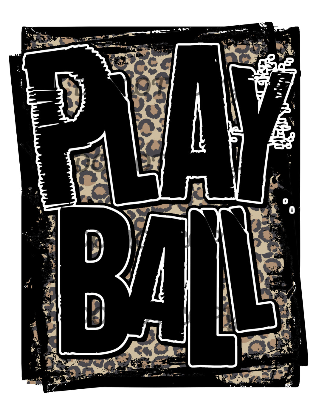 Play Ball Leopard Black Box Sublimation Transfer