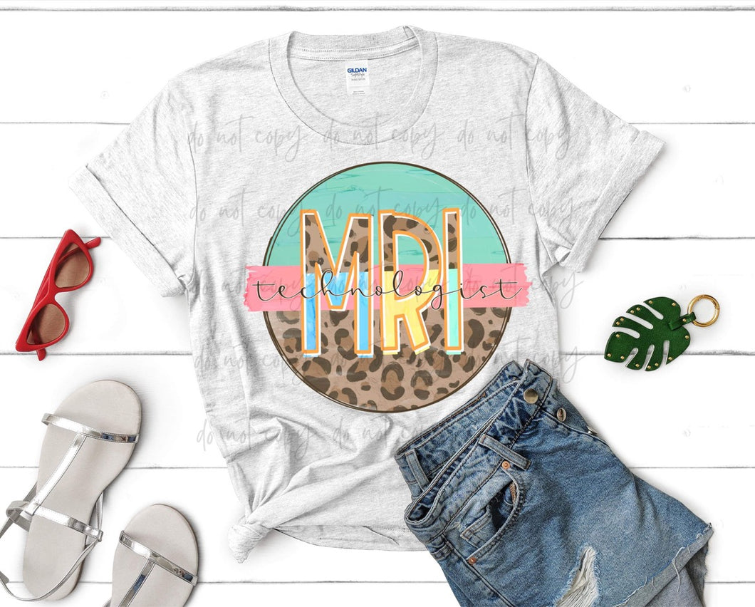 MRI Technologist Leopard Color Circle TRANSFER