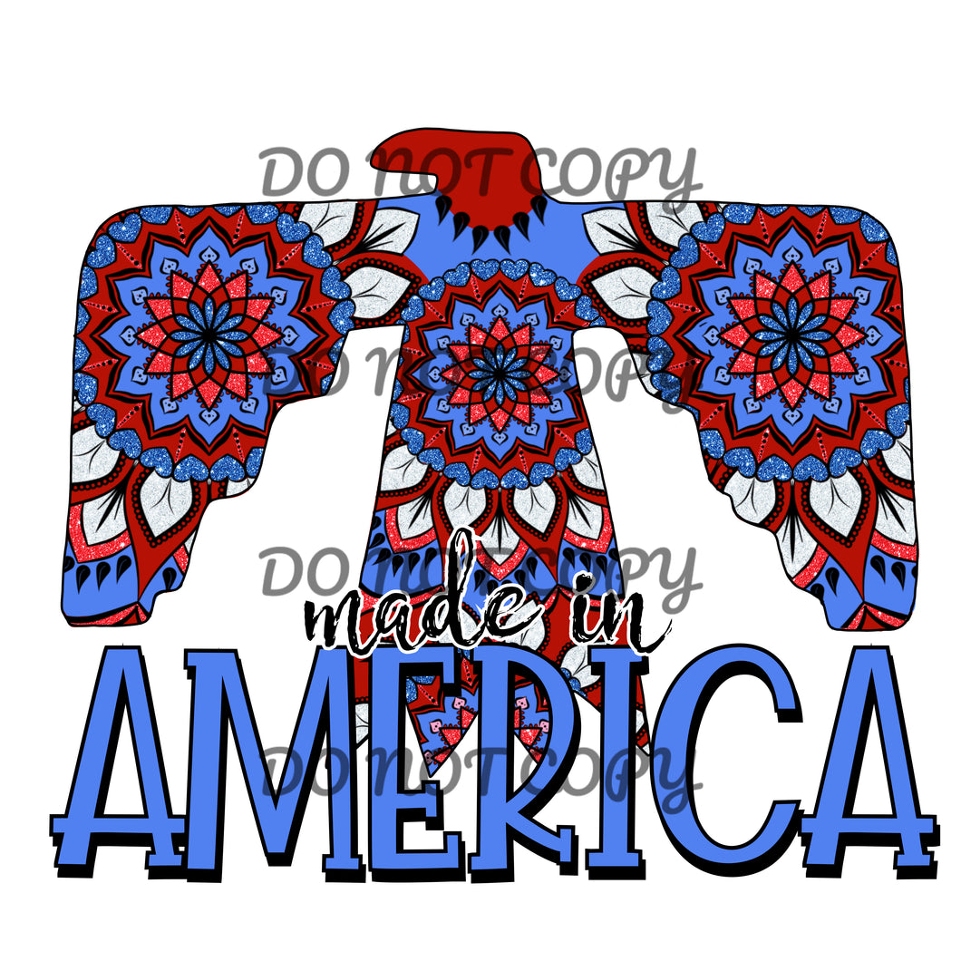 Made In America Thunderbird 4Th of July Sublimation Transfer