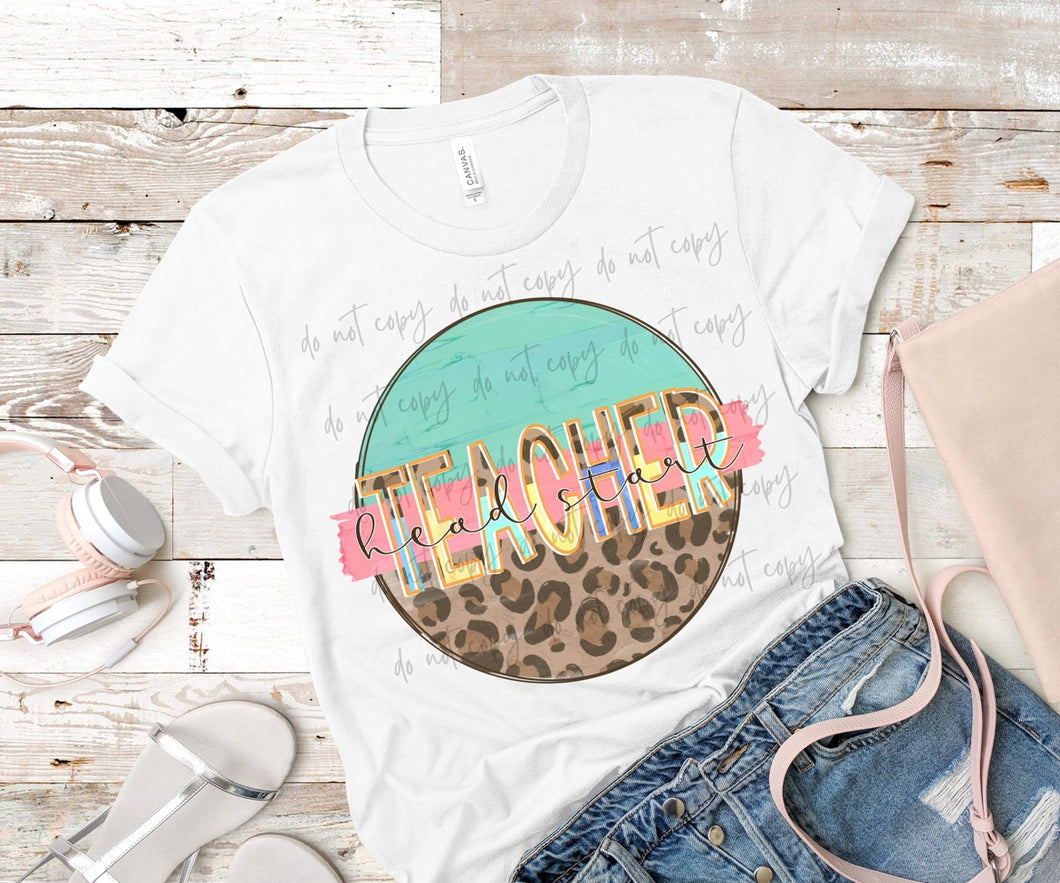 Head Start Teacher Leopard Color Circle TRANSFER