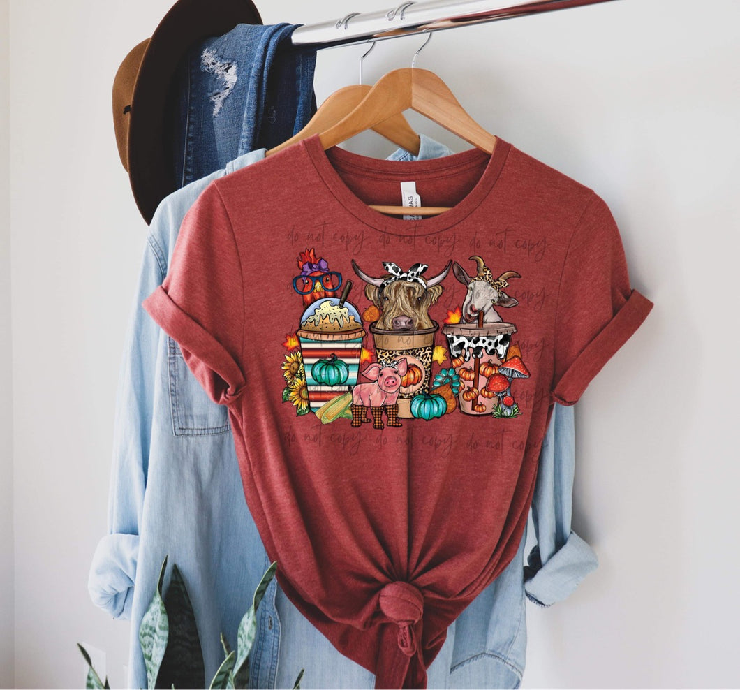 Fall Farm Animal Cups HIGH HEAT SCREEN