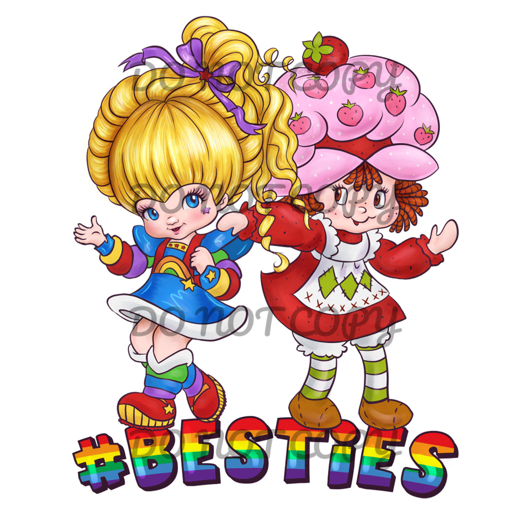 Rainbow and Magical Girl Besties Sublimation Transfer