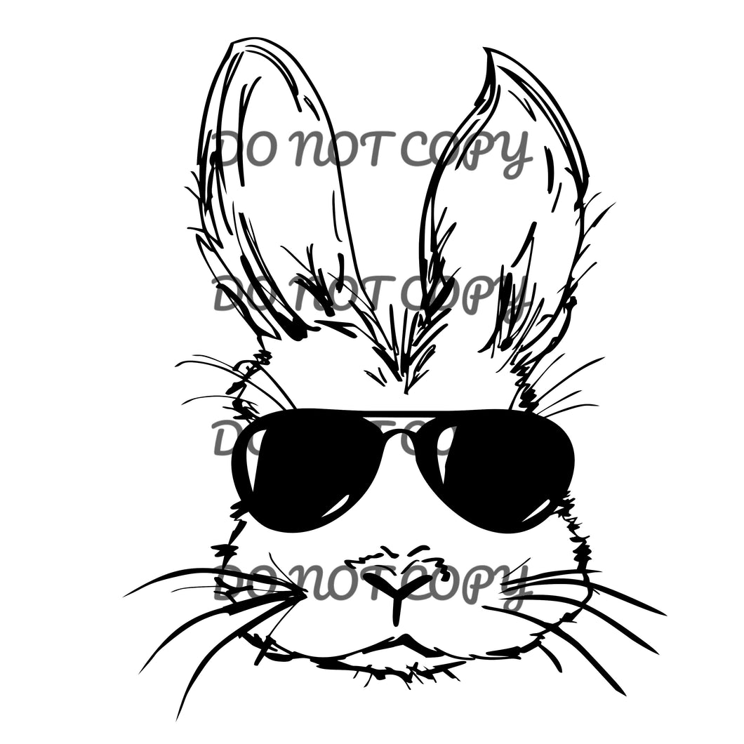 Bunny With Aviators Sublimation Transfer