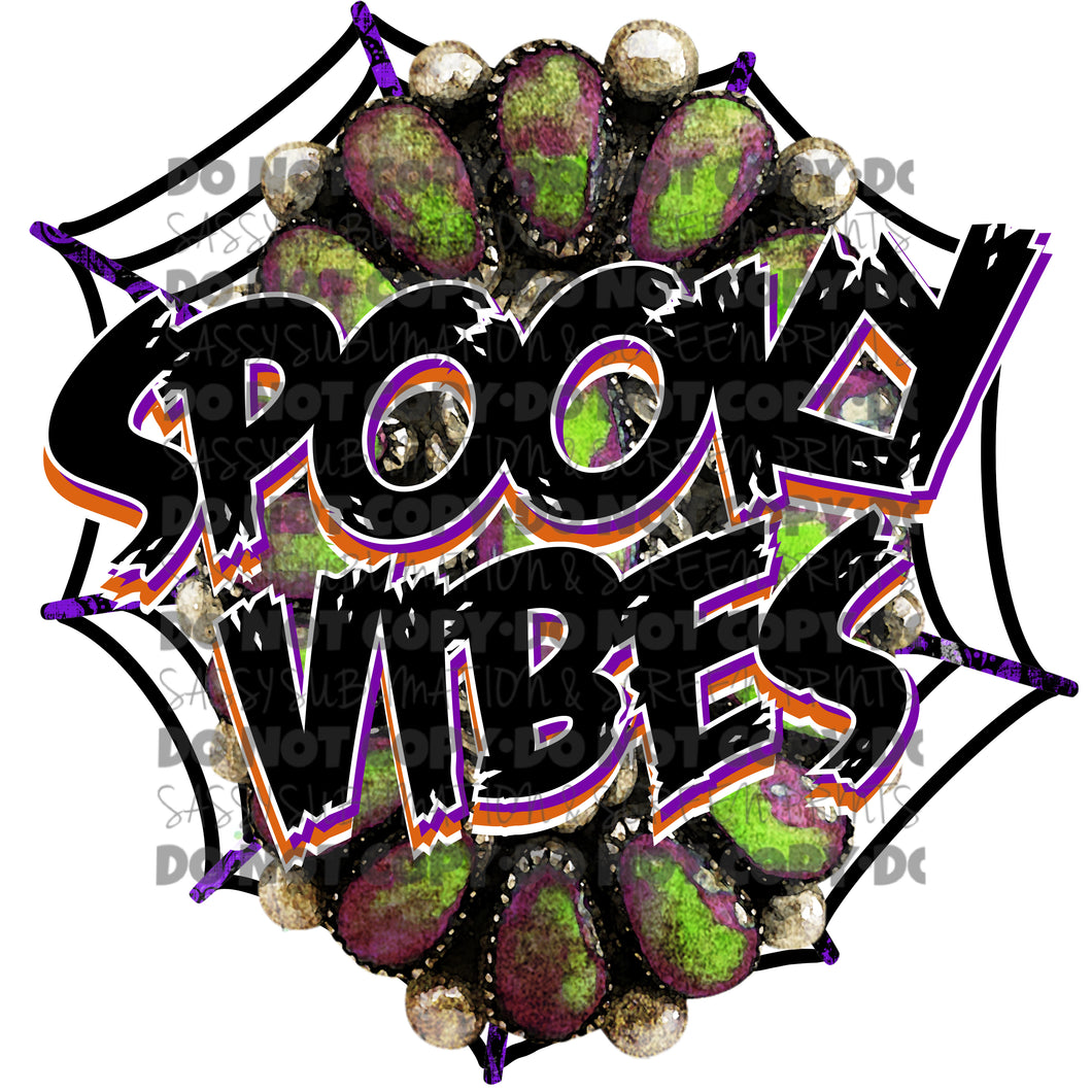 Spooky Vibes Web Halloween Sublimation Transfer