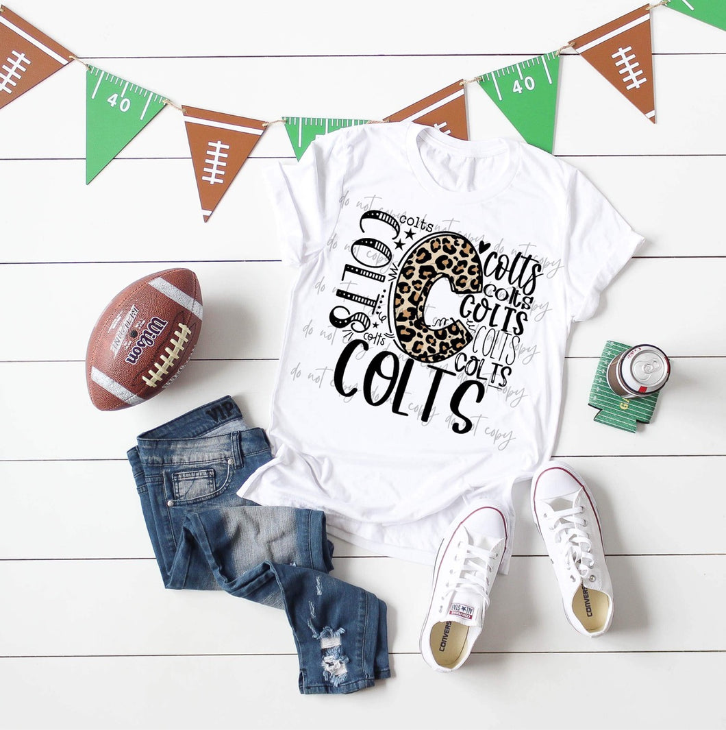 Colts Leopard Typography TRANSFER