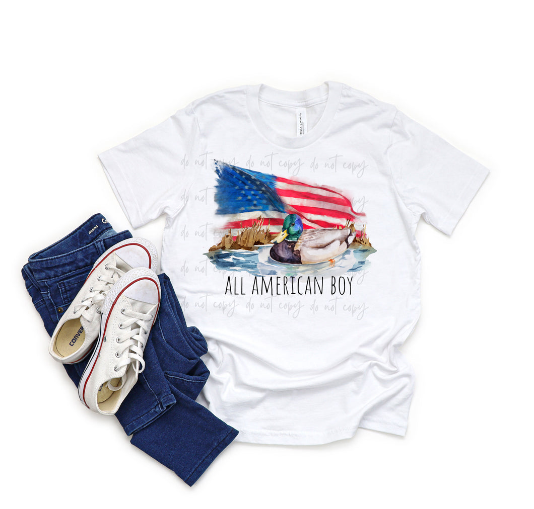 All American Boy Duck Flag TRANSFER