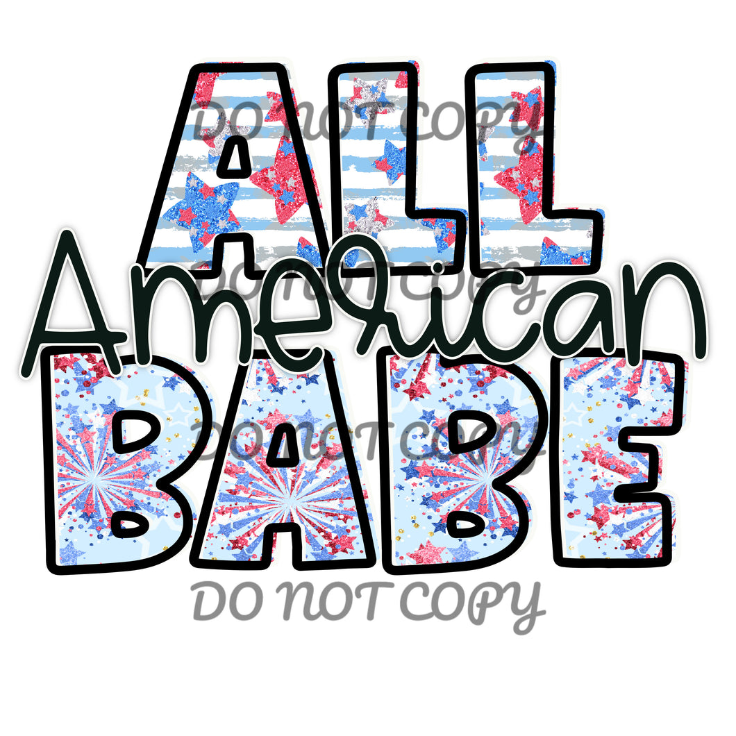 All American Babe Sublimation Transfer