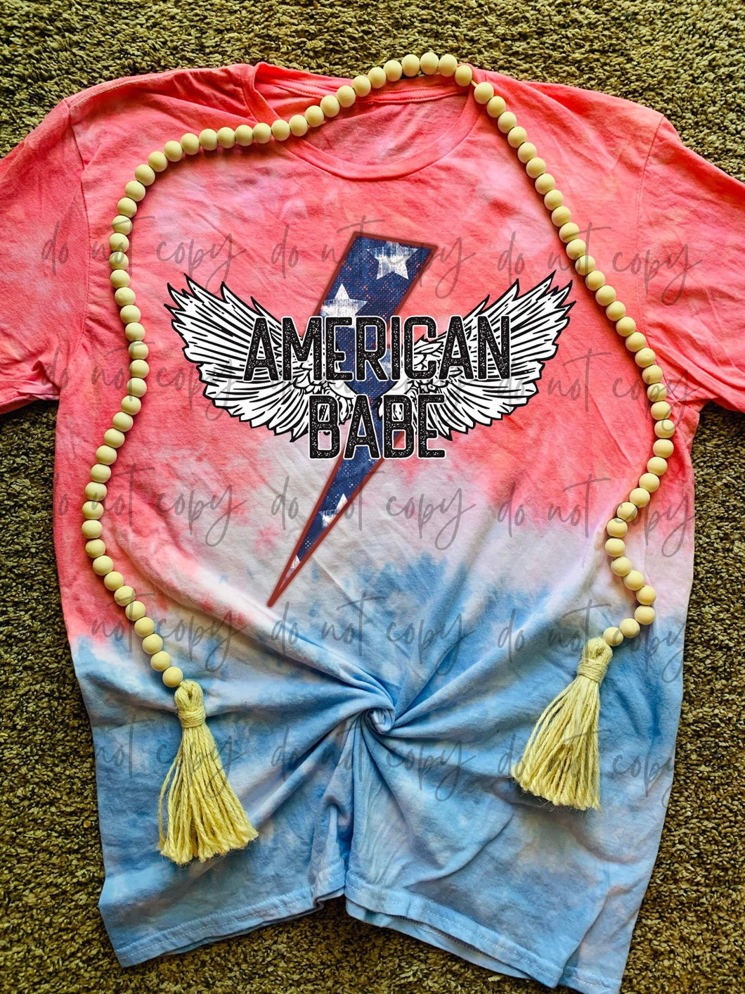 American Babe Bolt Wings TRANSFER