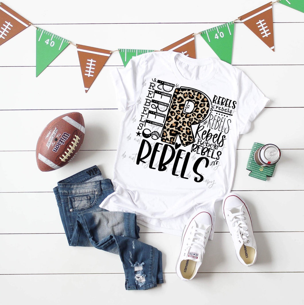 Rebels Leopard Typography TRANSFER