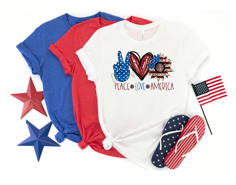Peace Love America 10.5”(will fit on youth) SOFT HIGH HEAT SCREEN