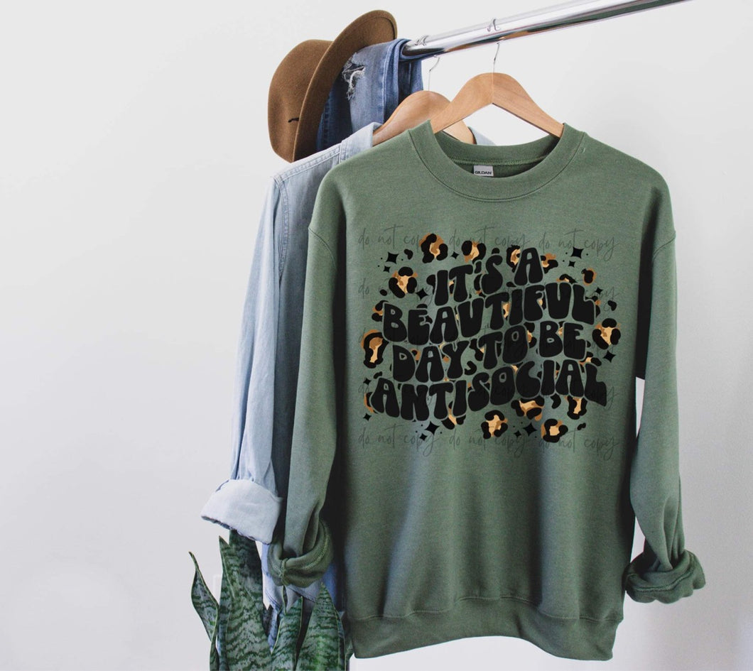 It’s A Beautiful Day To Be Anti Social Leopard SOFT SCREEN