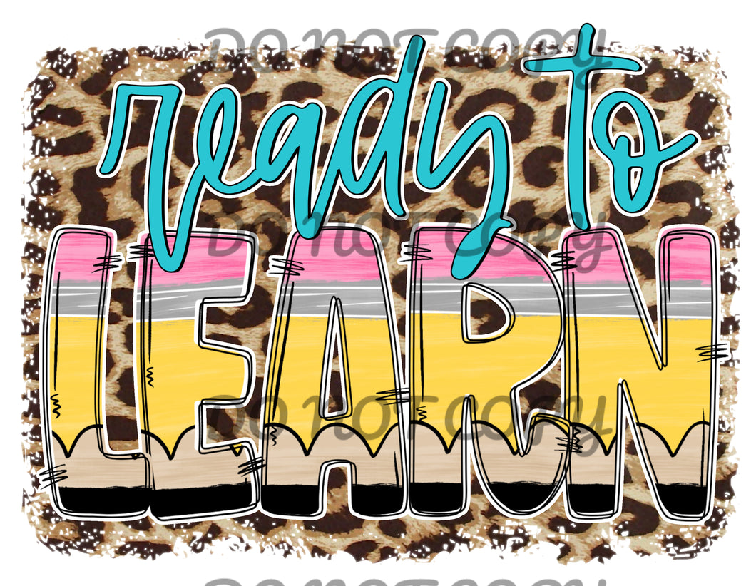 Ready To Learn Leopard Pencil Sublimation Transfer