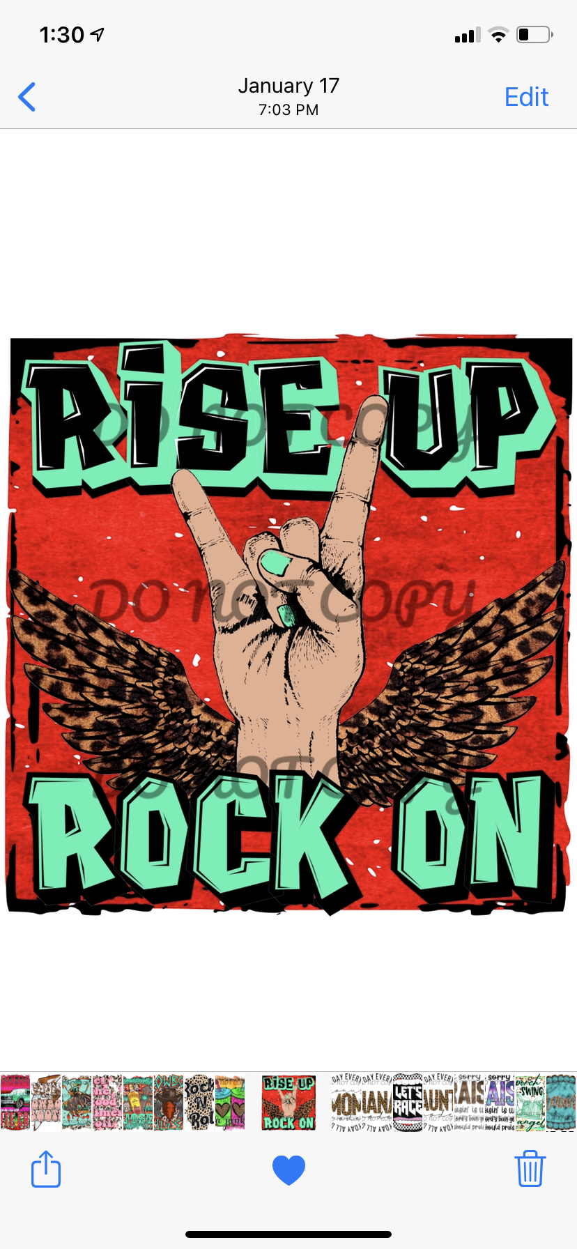 Rise Up and Rock On Leopard Sublimation Transfer