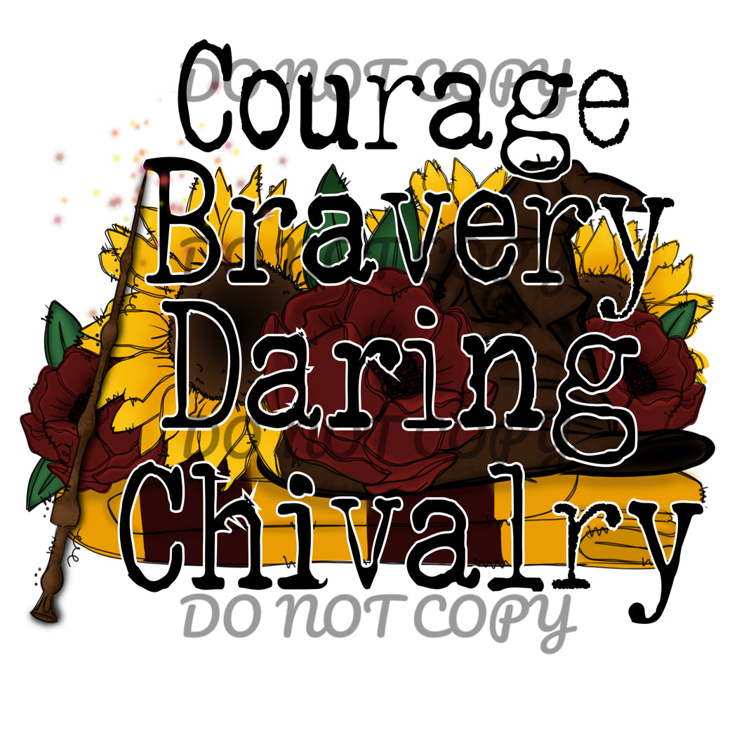 Courage Bravery Daring Chivalry Sublimation Transfer