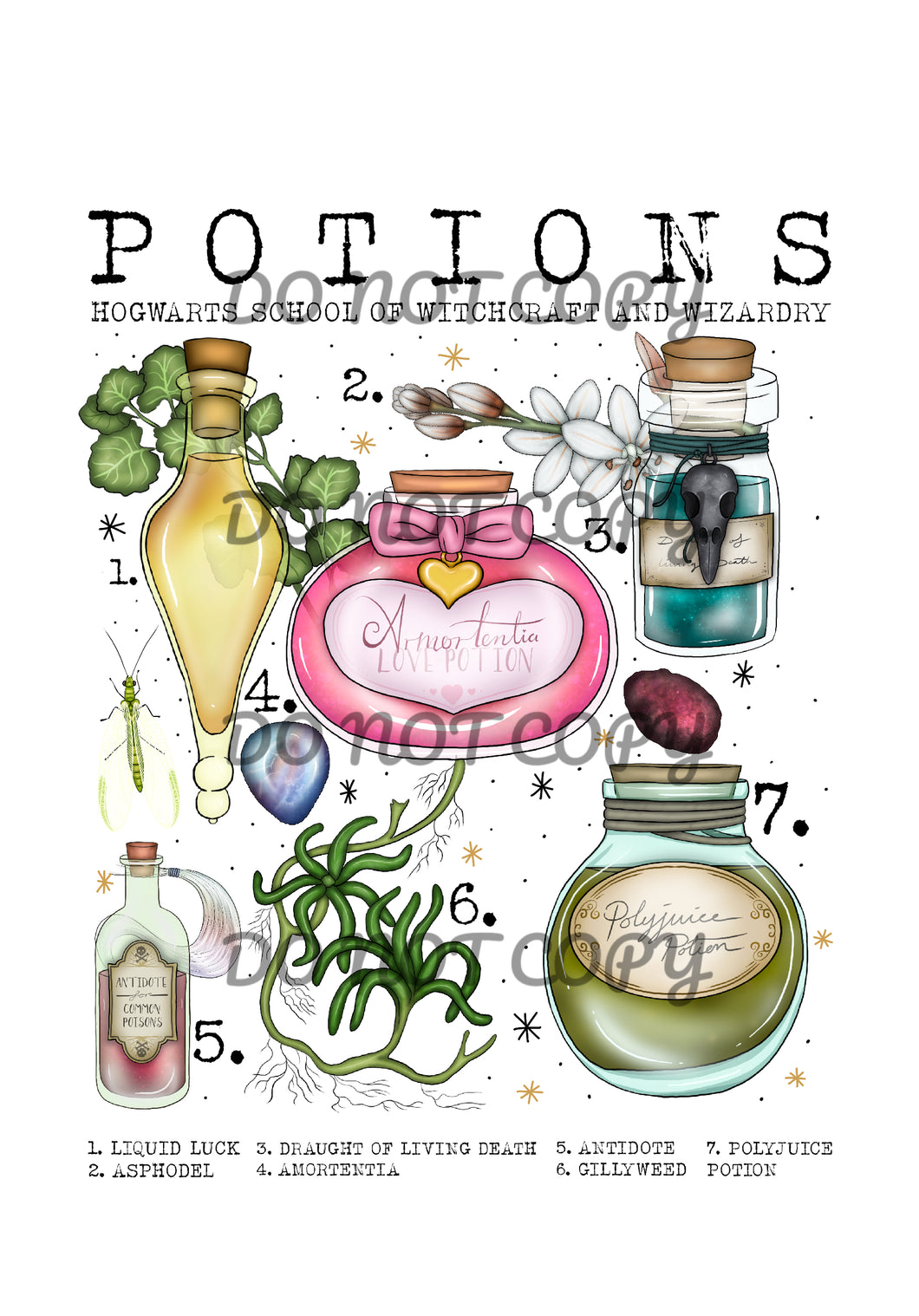 Potions Hogwrts School Of Witchcraft Sublimation Transfer