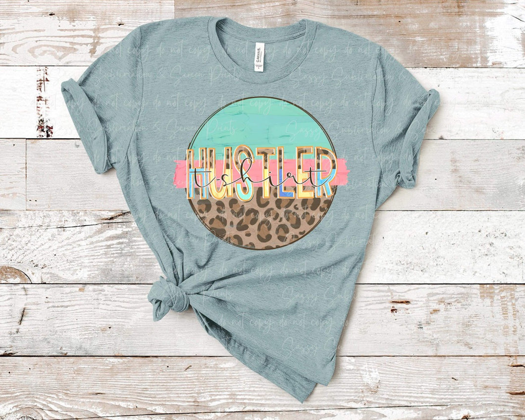 T-shirt Hustler Leopard Color Circle TRANSFER