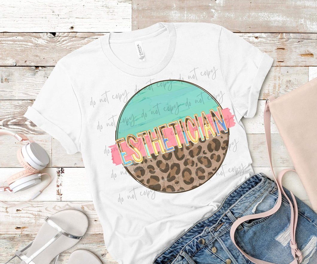 Esthetician Leopard Color Circle TRANSFER