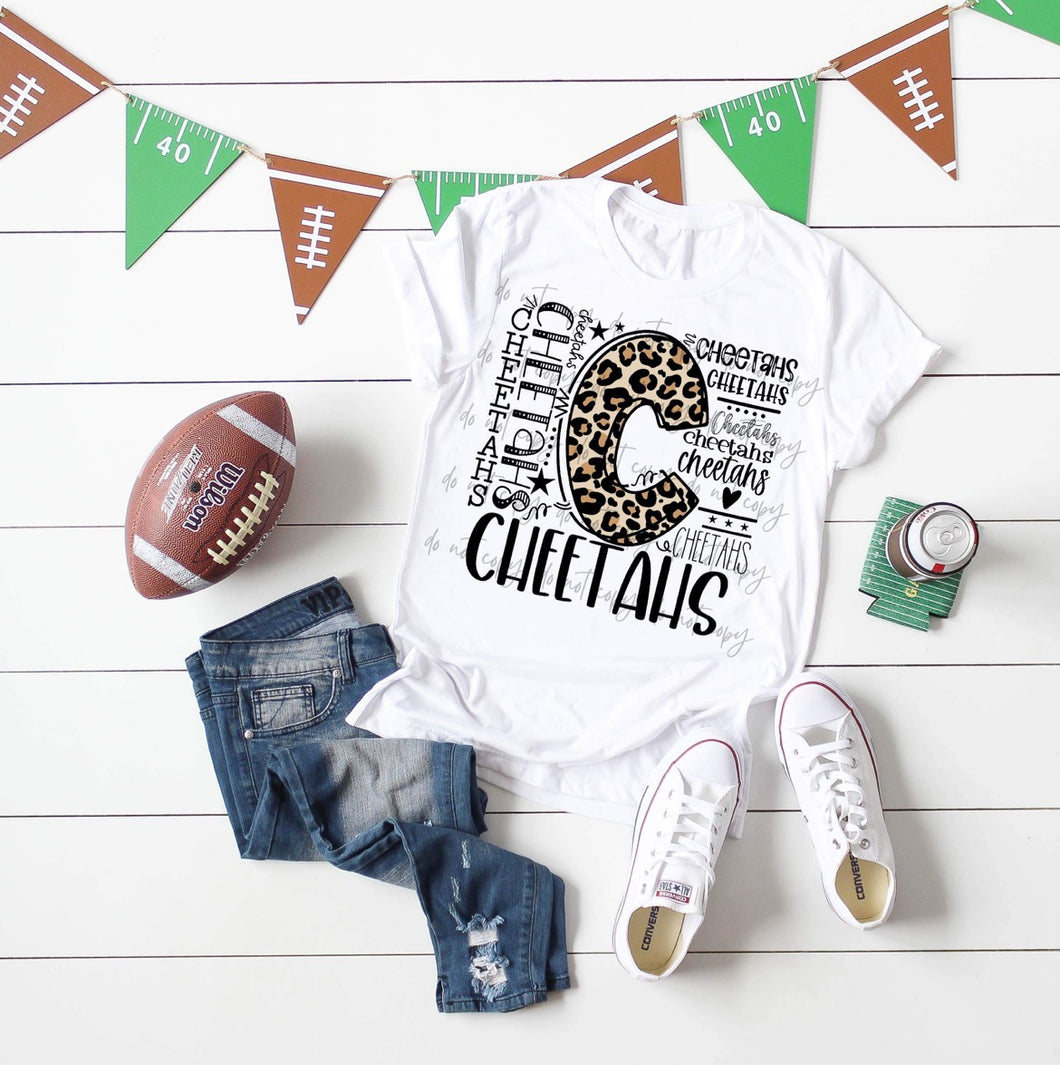 Cheetahs Leopard Typography TRANSFER