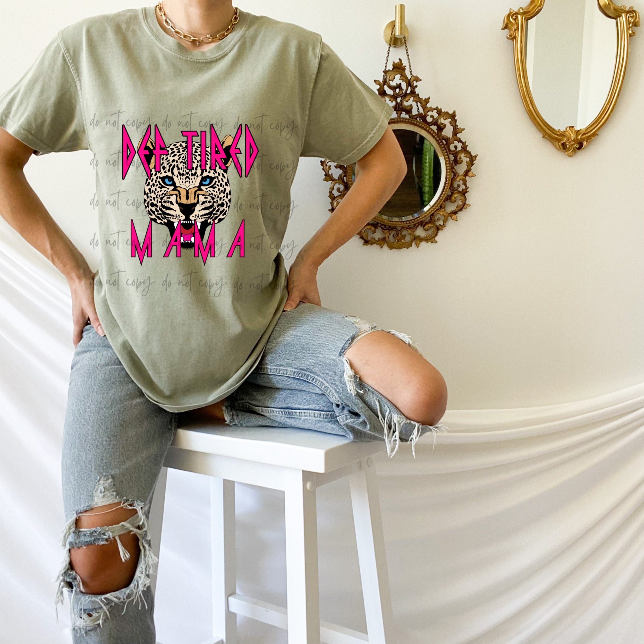 Def Tired Mama Pink TRANSFER – Sassy Sublimation & Screen Prints