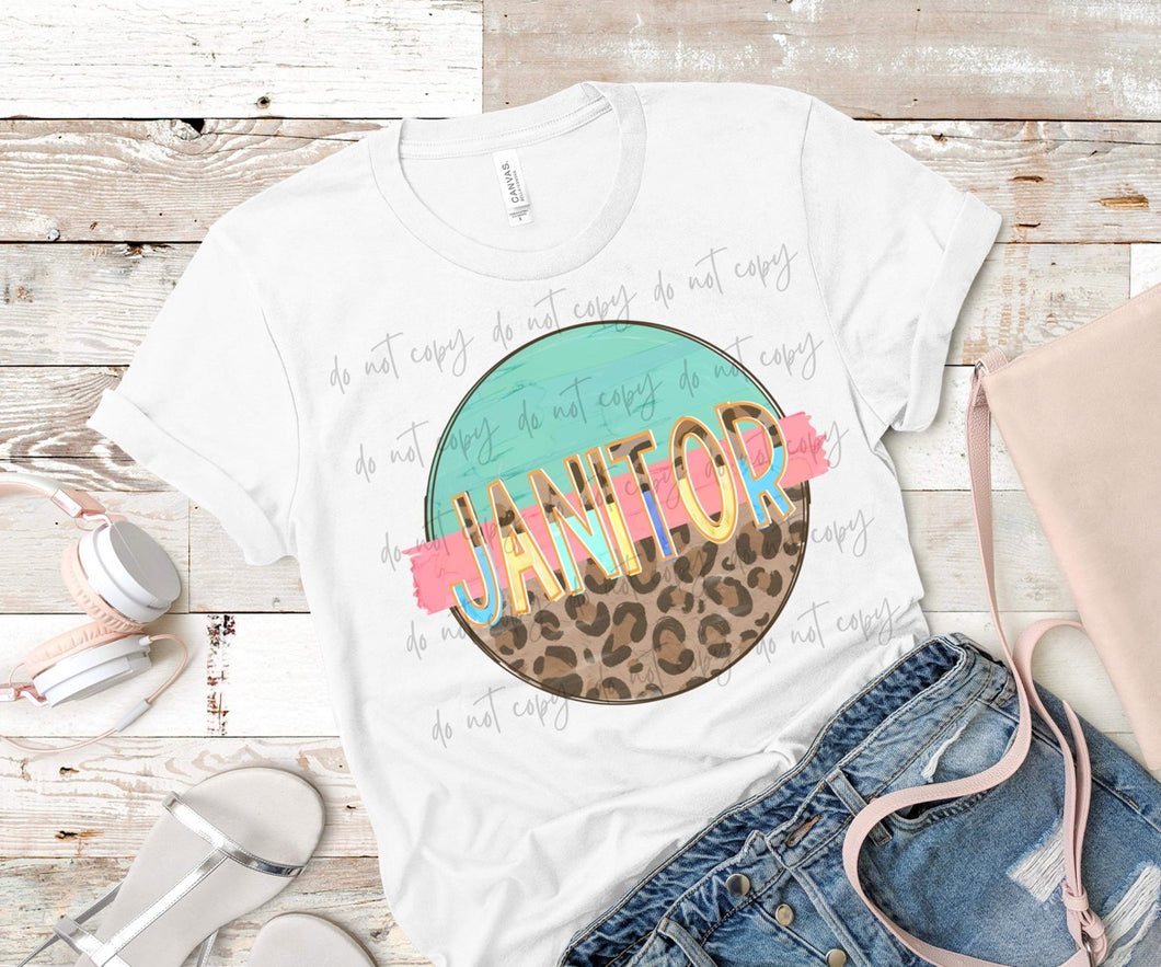Janitor Leopard Color Circle TRANSFER