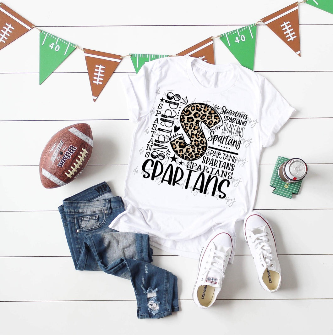 Spartans Leopard Typography TRANSFER