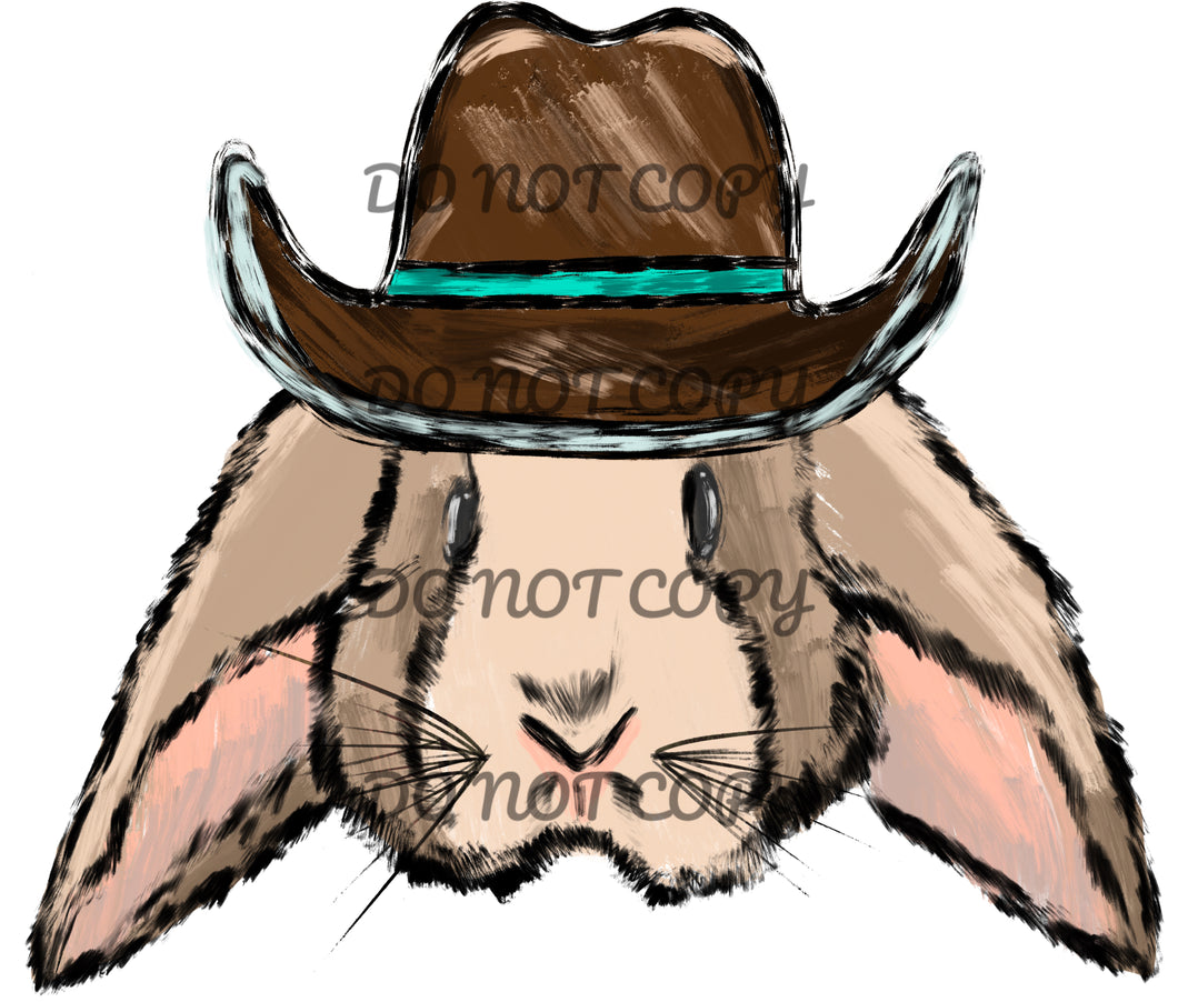 Bunny Cowboy Hat Sublimation Transfer