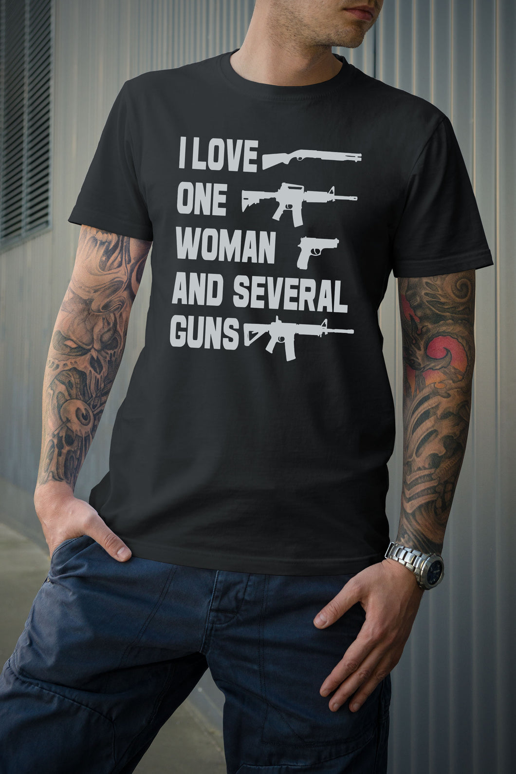 I Love One Woman Several Guns Lt Grey SCREEN
