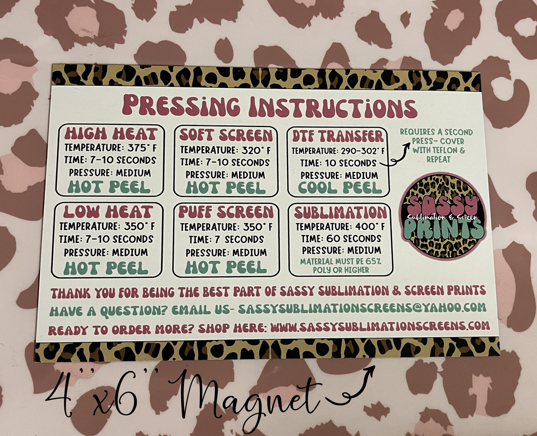 Pressing Instruction Magnet