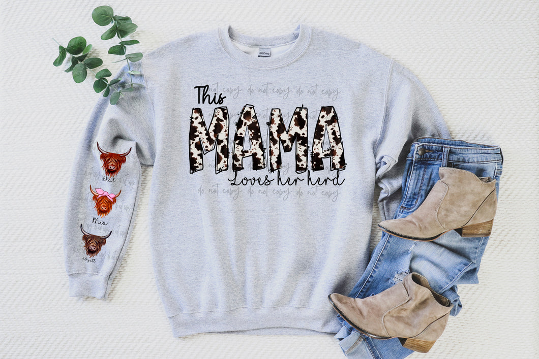 This Mama Loves Her Herd  CUSTOMIZED SUBLIMATION TRANSFER